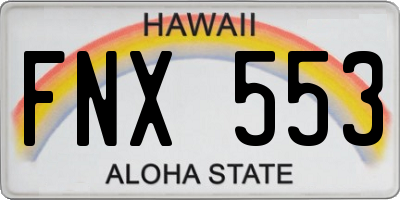 HI license plate FNX553