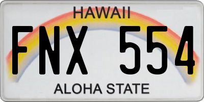 HI license plate FNX554
