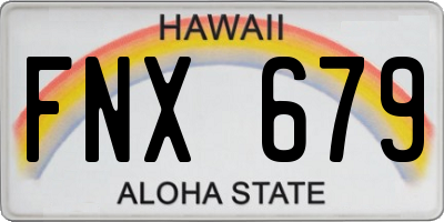 HI license plate FNX679