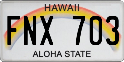 HI license plate FNX703