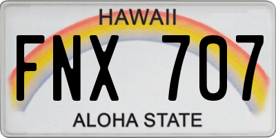HI license plate FNX707