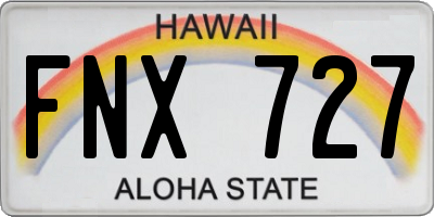 HI license plate FNX727