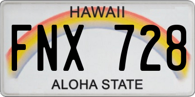 HI license plate FNX728