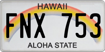 HI license plate FNX753