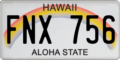 HI license plate FNX756