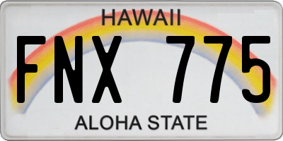 HI license plate FNX775
