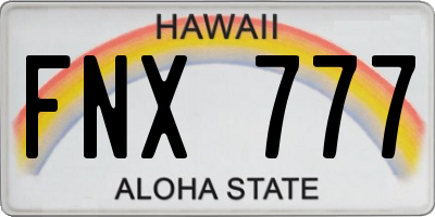 HI license plate FNX777