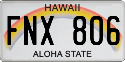 HI license plate FNX806