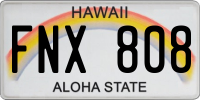 HI license plate FNX808