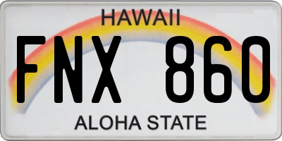 HI license plate FNX860