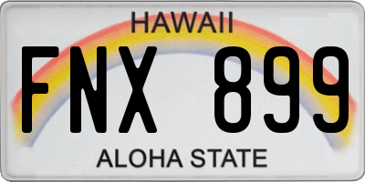 HI license plate FNX899