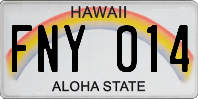HI license plate FNY014