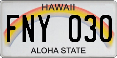 HI license plate FNY030