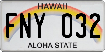 HI license plate FNY032