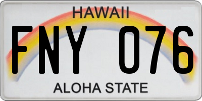 HI license plate FNY076