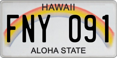 HI license plate FNY091