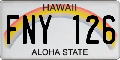 HI license plate FNY126