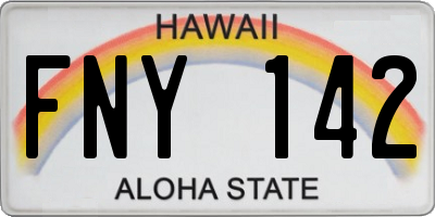 HI license plate FNY142