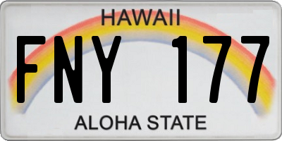 HI license plate FNY177