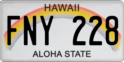 HI license plate FNY228