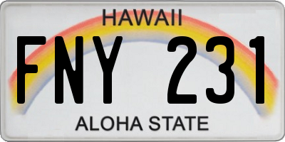 HI license plate FNY231