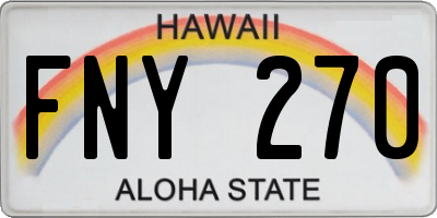 HI license plate FNY270