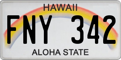 HI license plate FNY342