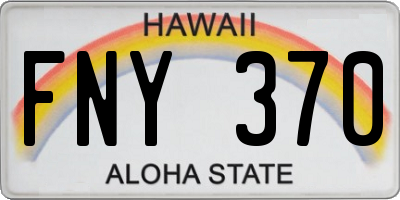 HI license plate FNY370