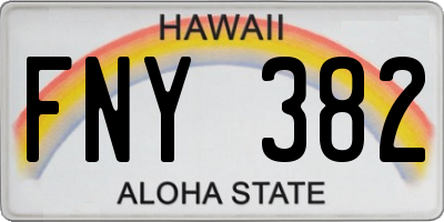 HI license plate FNY382