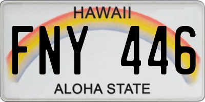 HI license plate FNY446