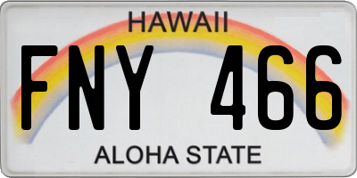 HI license plate FNY466