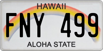 HI license plate FNY499