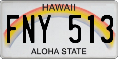 HI license plate FNY513