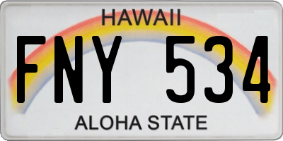 HI license plate FNY534