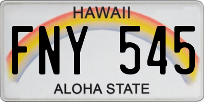 HI license plate FNY545