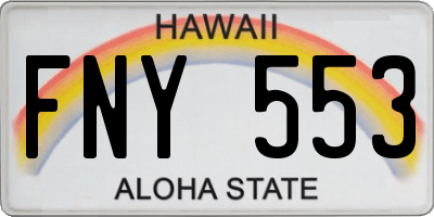 HI license plate FNY553