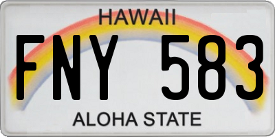 HI license plate FNY583