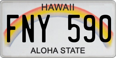HI license plate FNY590