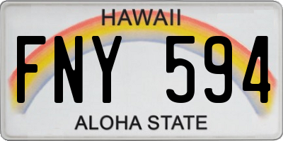 HI license plate FNY594
