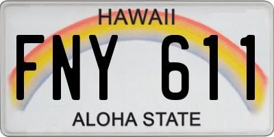 HI license plate FNY611