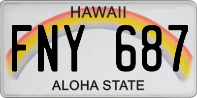 HI license plate FNY687