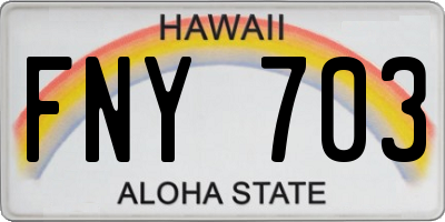 HI license plate FNY703