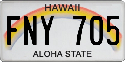HI license plate FNY705