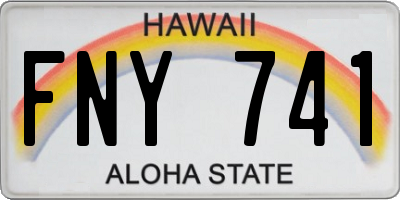 HI license plate FNY741