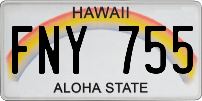HI license plate FNY755
