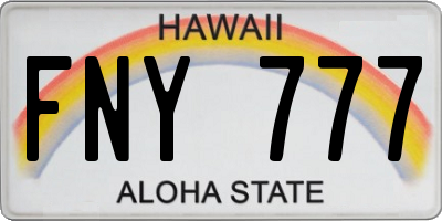 HI license plate FNY777