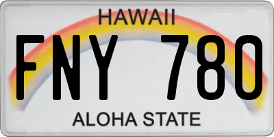 HI license plate FNY780