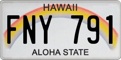 HI license plate FNY791