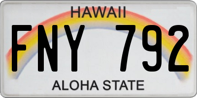 HI license plate FNY792