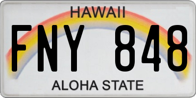 HI license plate FNY848